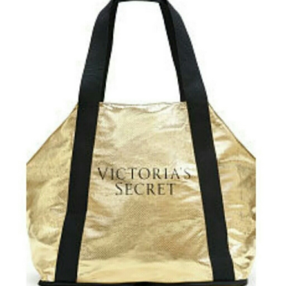 Victoria Secret gold metallic bag